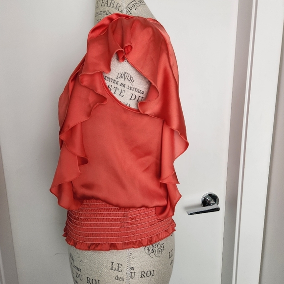 DKNY Red Ruffle Blouse - Picture 6 of 12